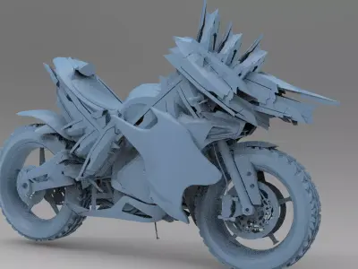 Cyberpunk dragon bike 4  3D model