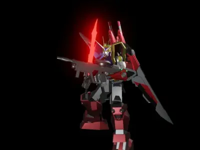TheMechaNoid 8 gundam robot holding light 3D model