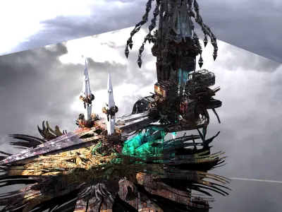 Nile Egyptian ascension Tower 3D model