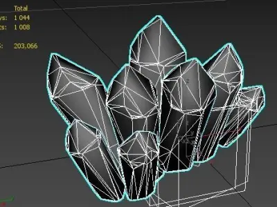 Red Crystals Low-poly 3D model