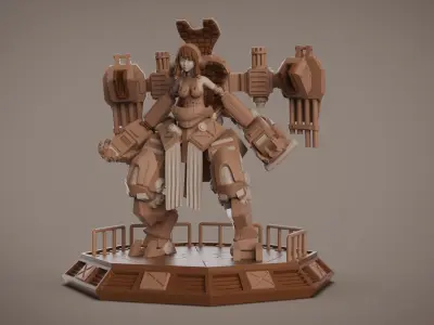Mech Girl 3D print model