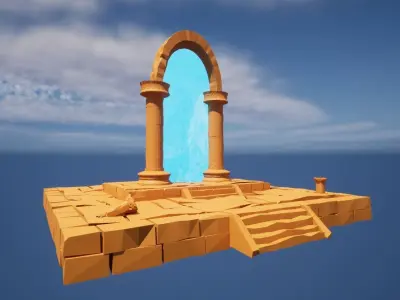 Portal in a Desert Free low-poly 3D model