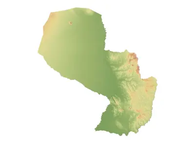 Paraguay Terrain 3D Map 3D model