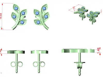 Diamond Earrings  3D print model