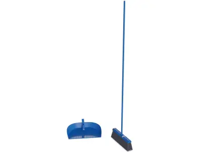 Brooms mops and window squeegees Broom and Dustpan Set 3D model