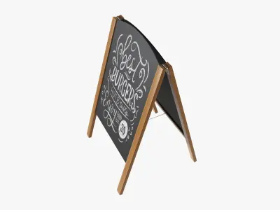 Sidewalk Chalkboard Sign 3D model