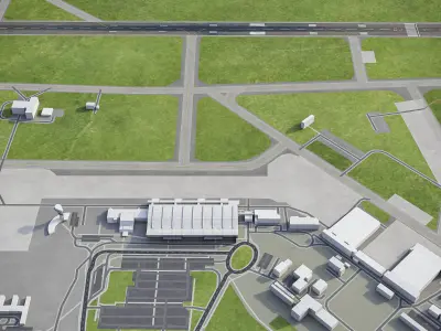 Bratislava Airport Low-poly 3D model