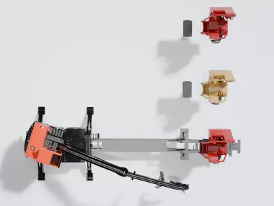 Knuckleboom Log Loader Pack with Trailer-Delimber-Grapple 3D model