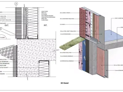 WALL DETAIL gypsum insulation 3D model