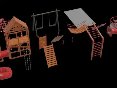 Playground Modular Assets Realistic Low-poly 3D model