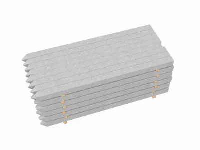 Concrete Slabs On Wood Planks 3D model