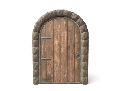 Simple Medieval Wooden Door  Low-poly 3D model