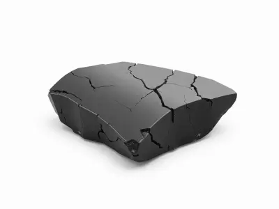 Fractured Dark Stone Slab Low-poly 3D model