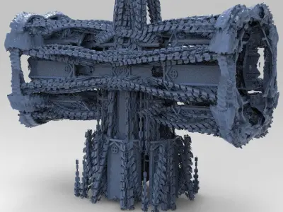 Grand Sci-Fi Gothic Ruined Tower 2 designs 3D model