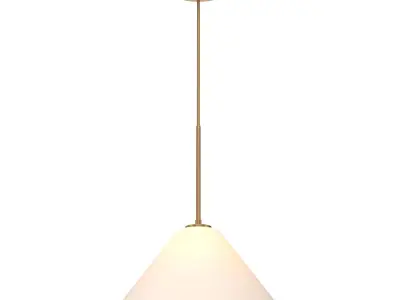 Sculptural Glass Cone Hardwired Pendant 3D model