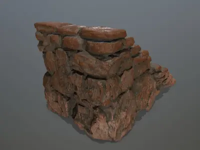 stairs pile of bricks Low-poly 3D model