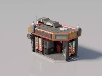 Cyberpunk House 6 3D model
