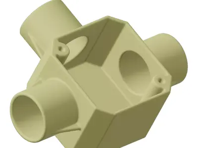 Plastic Premium Tee Junction Box Toy 3D model