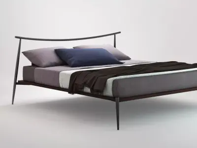 Orpheo modern bed with metal frame 3D model