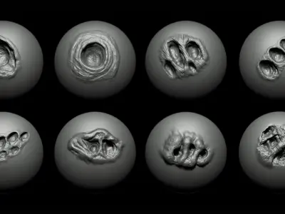 Zbrush and Blender Alien VDM Brush 3D model