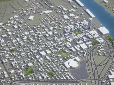 Mobile - 3D City Model  Low-poly 3D model