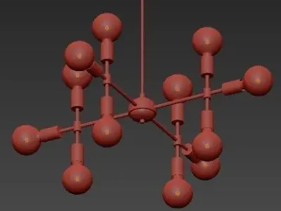 Enzo 12 Light Matte Gray Pendant 3D model