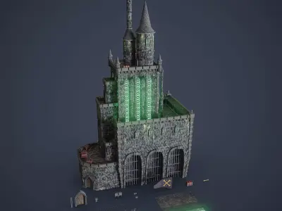 Necropolis Modular Low Poly Environment Kit GameReady 4K Trim Low-poly 3D model