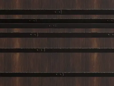 Rustic Nailed Wood Planks PBR Seamless Texture