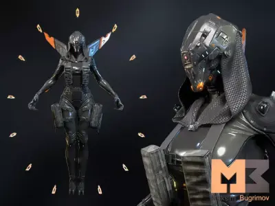 Sci-Fi Character 04 Witch Low-poly 3D model