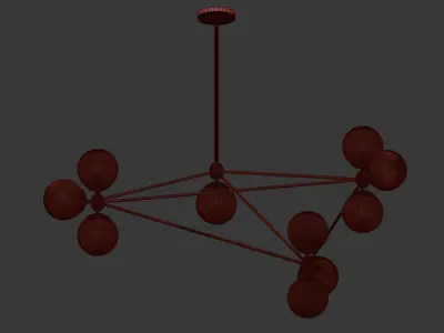 Modo Chandelier 3 Sided 10 Globes rollandhill 3D model