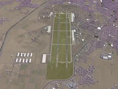Shiraz - Shiraz Shahid Dastgheib Airport - SYZ Low-poly 3D model