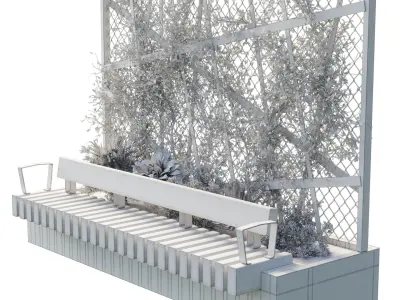 Plant Box Garden dirty metal - Outdoor Plants 190 3D model