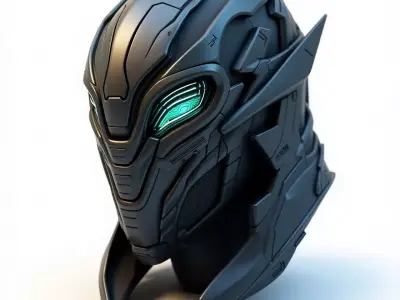 Futuristic Cyber Helmet 3D Model Low-poly 3D model