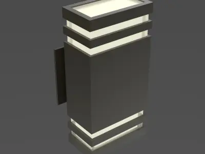 Modern wall light fixture wide 3D model