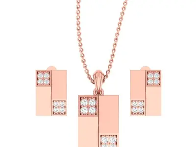 70 Light wt Pendant Earrings Set 3dm stl renders details  3D Model Pack