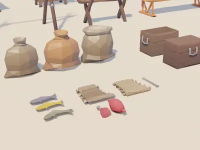 Vikings Village Pack Low-poly 3D model