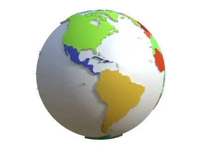 Earth Regions Globe Low-poly 3D model