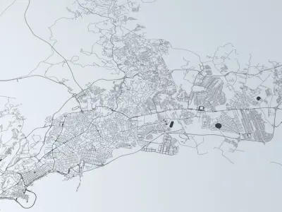 Panama City Road Network and Streets 3D model