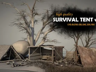 Survival Tent v8 3D model