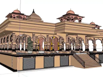 Architecture-Religion-God-Culture-Temple-0265 indian temple 3D model