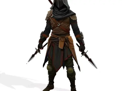 Hooded Rogue Assassin for 3D Print 3D print model