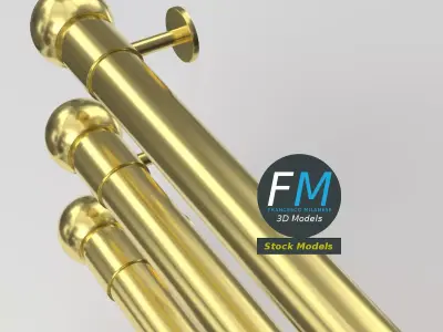 Wall mounted stair handrails 3D model