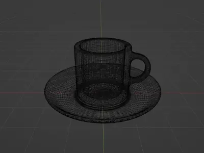 Tea Cup and Saucer model Low-poly 3D model