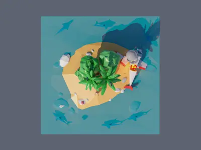 land 15A Low-poly 3D model