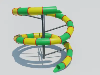 PBR Playground slide Low-poly 3D model