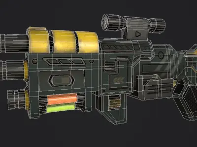 Sci Fi Concept Ray Gun Low-poly 3D model