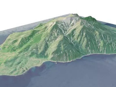 Makanrushi island full 3D model terrain 3D model