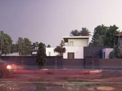 Modern villa 2 Low-poly 3D model