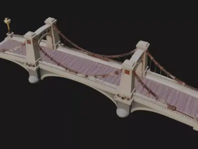 Highway Road Bridge 3d Model 3D model