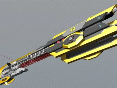 Destroyer Hardpoint Spaceship 3D model